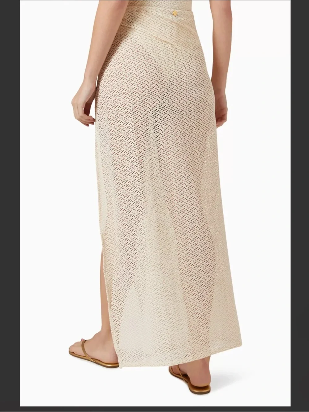 NWT Anthropologie Palmacea Cream Crochet Look Swim Cover‎ Up Skirt 2X Maxi